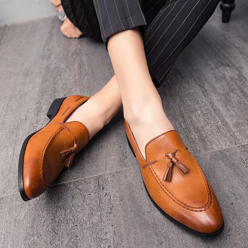 Wedding Shoes For Men Slip On Loafers Trend Tassels Leather