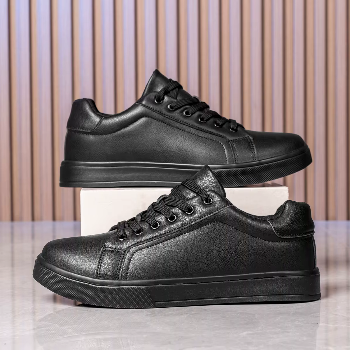 Cuir hommes chaussures baskets tendance