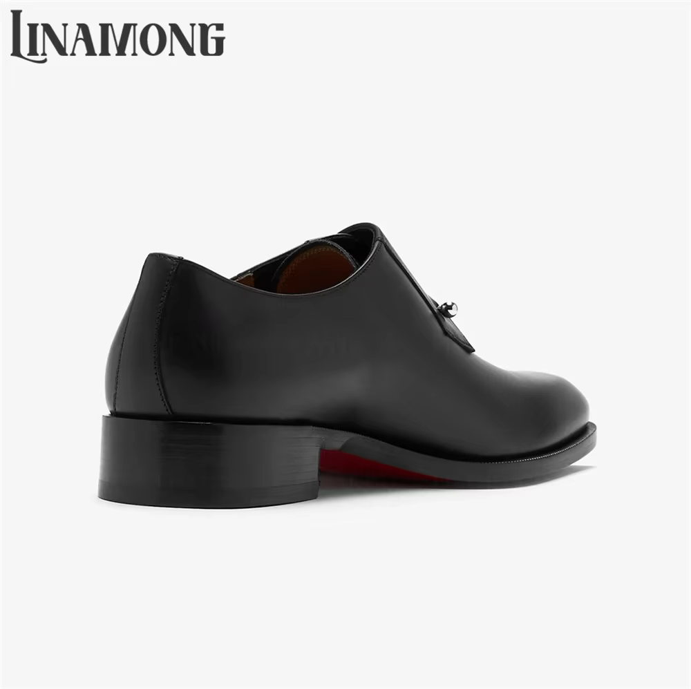 Chaussures Monk en Cuir de Veau avec Boucle Métallique