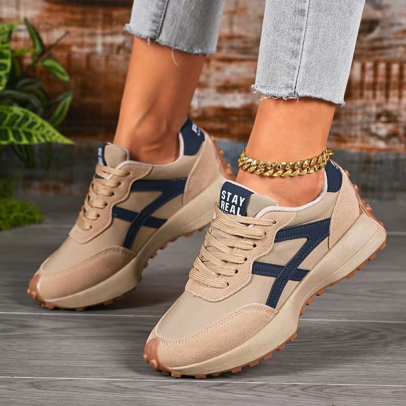 Nouvelles baskets de créateur pour femmes 2026 — Chaussures décontractées à lacets pour le printemps : Luxe