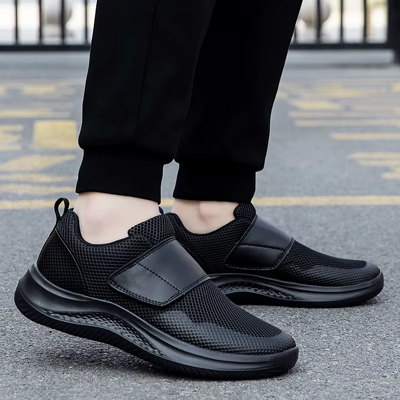 Hommes orthopédiques pieds larges gonflés marche chaussures décontractées pouce éversion réglage doux confortable