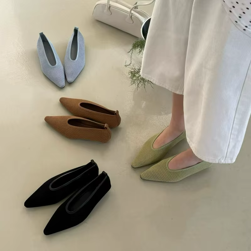 SUOJIALUN Nouvelle Collection Printemps 2026 Chaussures Bateau Femme Tendance à Bout Pointu