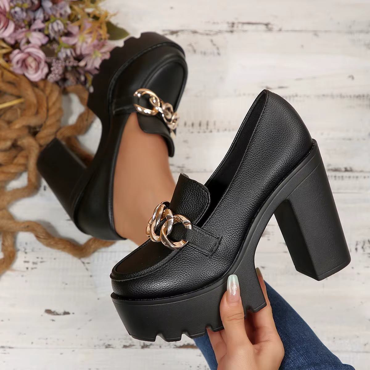 2025 femmes chaussures mode en plein air à talons épais plate-forme