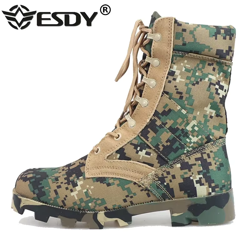 Bottines de Camouflage en cuir véritable pour hommes