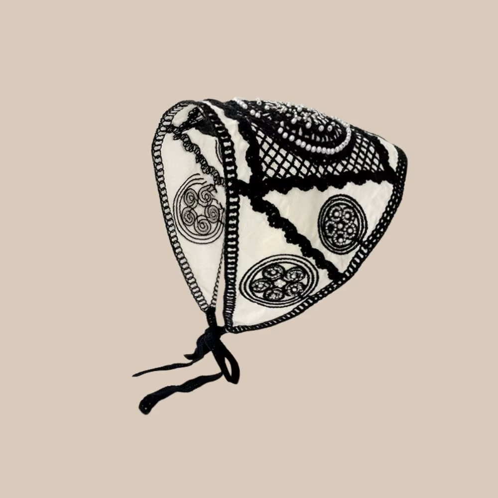 Bandeau de sauna triangle de style pastChevfrançais, serviette de sauna, écharpe au crochet faite à la main, chapeau de printemps et d'été, nouvelle mode
