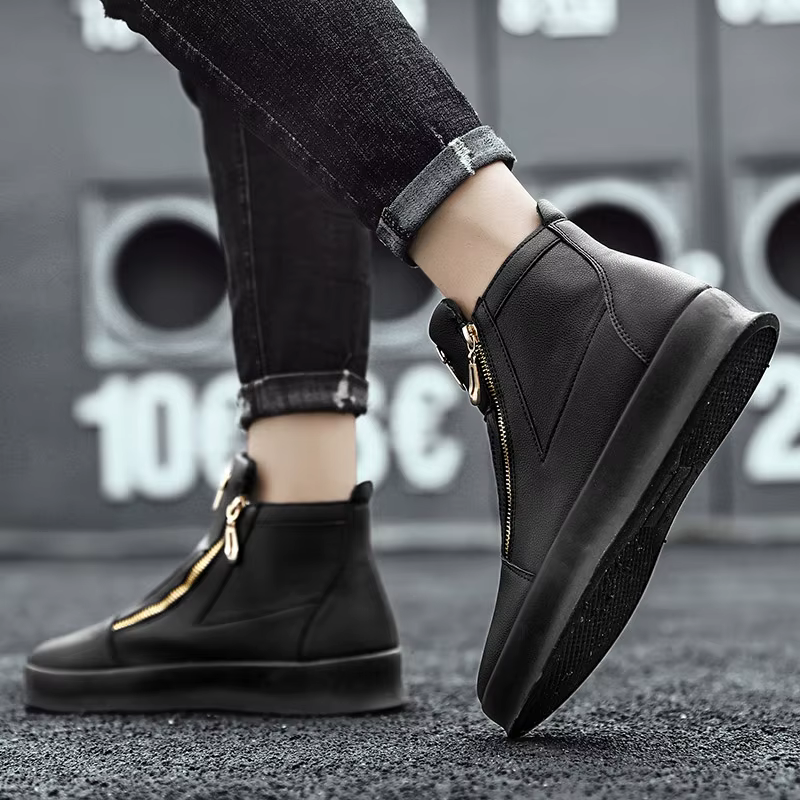 Marque de mode hommes baskets hautes offre spéciale plate-forme blanche chaussures décontractées