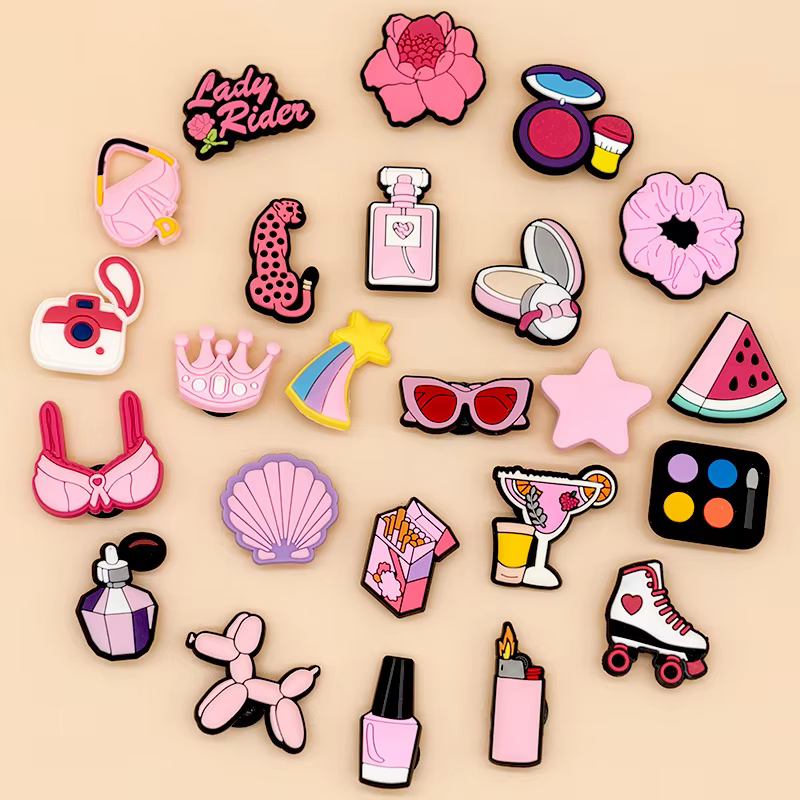 1/25 pièces Breloques roses pour chaussures