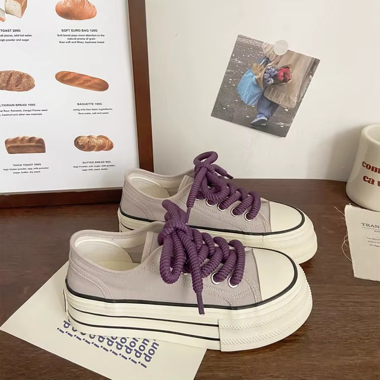 Chaussures en toile à plateforme pour femmes
