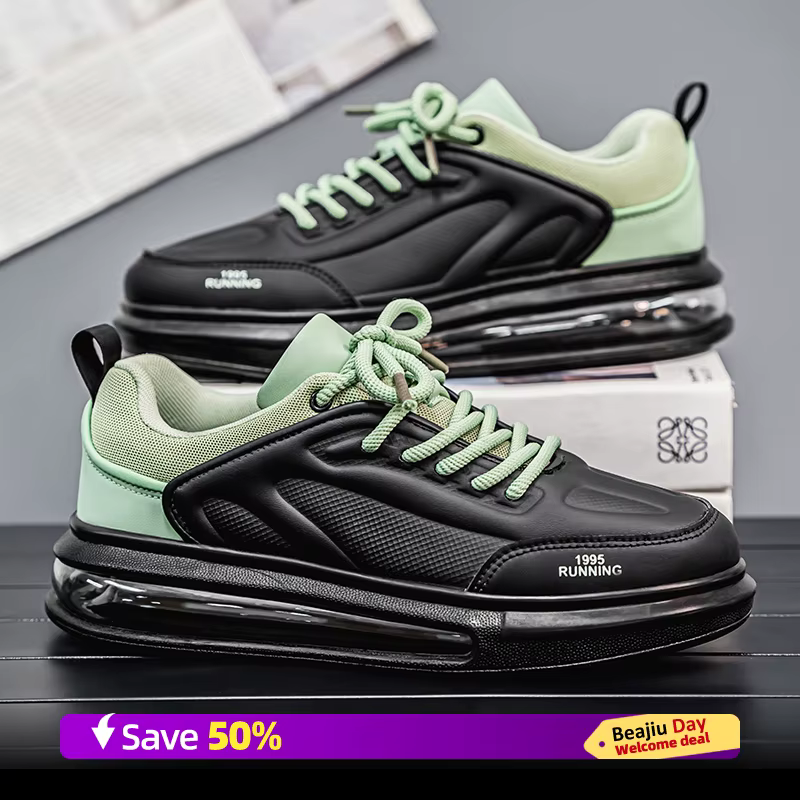 Coussin d'air hommes chaussures de course de sport décontracté respirant léger femmes confortable athlétique antidérapant marche baskets ﻿
