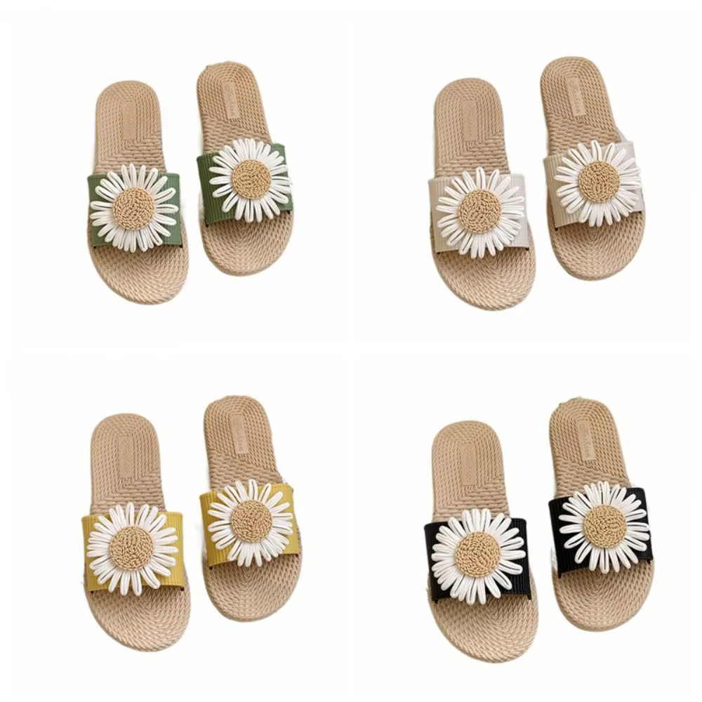Sandales plates élégantes en PVC à fleurs