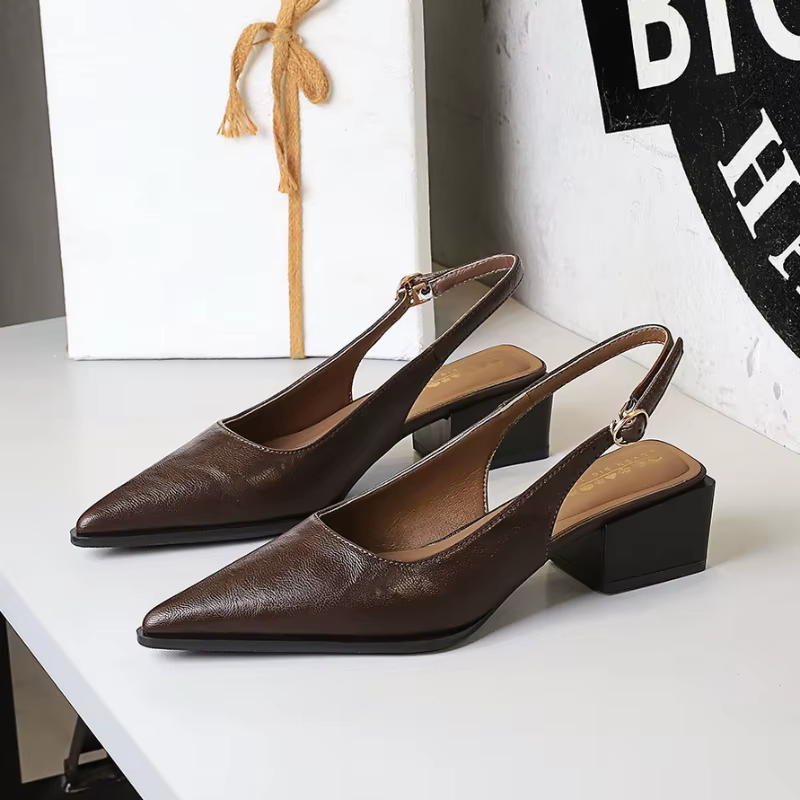 Chaussures pour femmes simples et haut de gamme avec talons épais