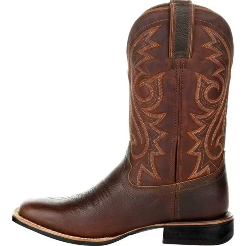 Hommes bottes mi-mollet Western Cowboy moto