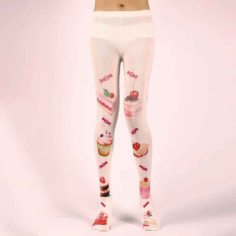 Collants de tatouage à imprimé floral de style japonais pour femmes, bas en velours, collants de boîte de nuit, collants Sweet Lolita, Y2k