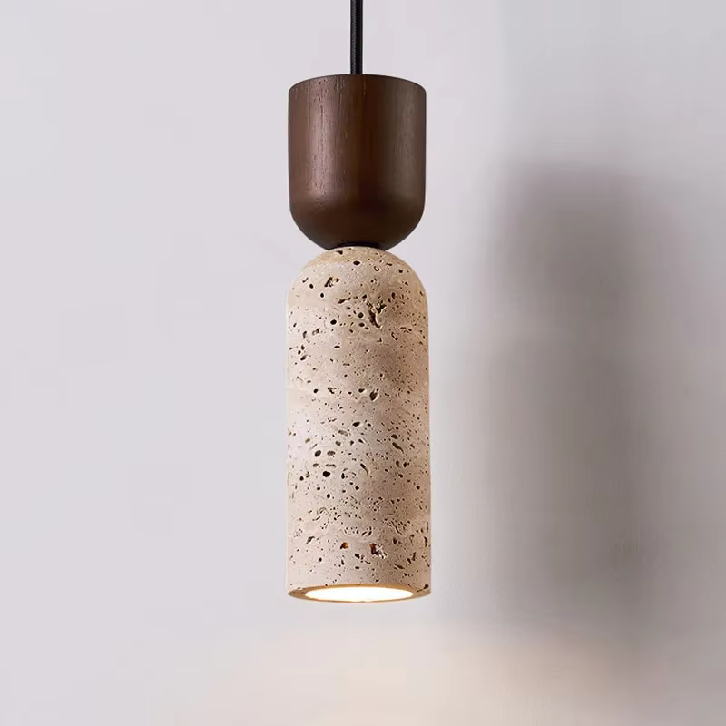 Lustre de chevet de chambre à coucher de style japonais Wabi-Sabi, ambiance vintage française pour hôtels et gîtes, créatif et individuel.