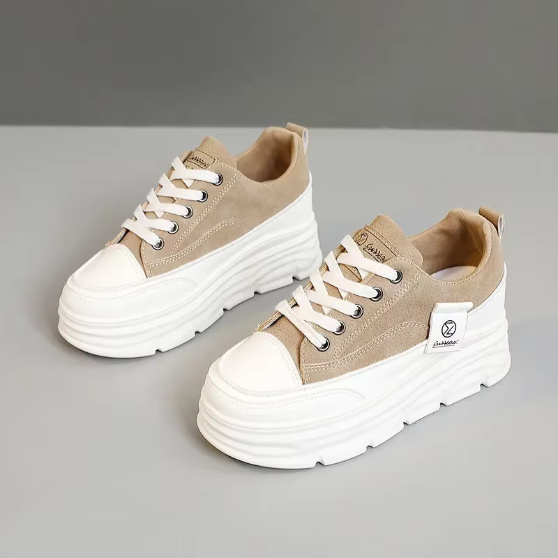 Chaussures Plates à Lacets Épais et Semelle Souple pour Femme