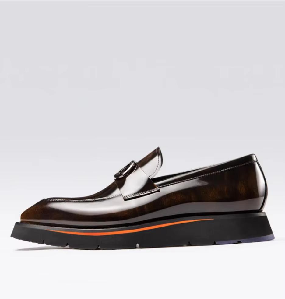 Chaussures en Cuir à Semelles Épaisses pour Homme
