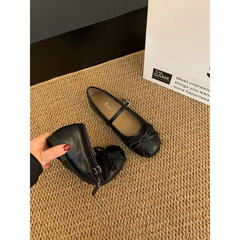 Ballerines françaises exclusives à bouton unique pour femmes