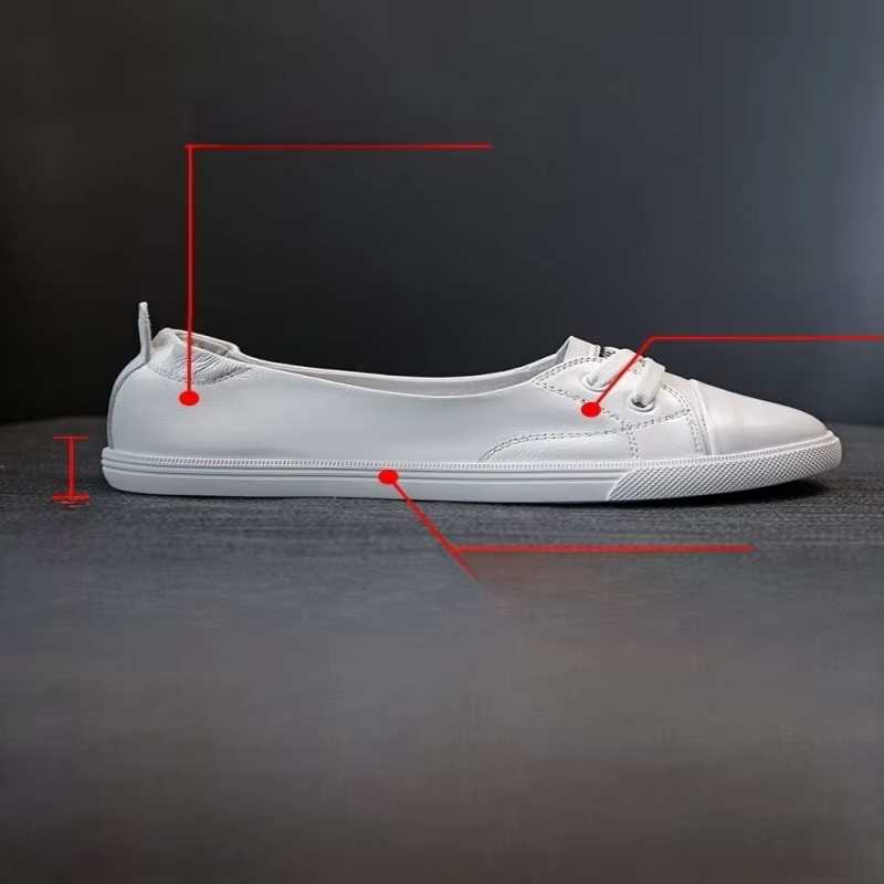 Chaussures blanches à enfiler en cuir pour femmes