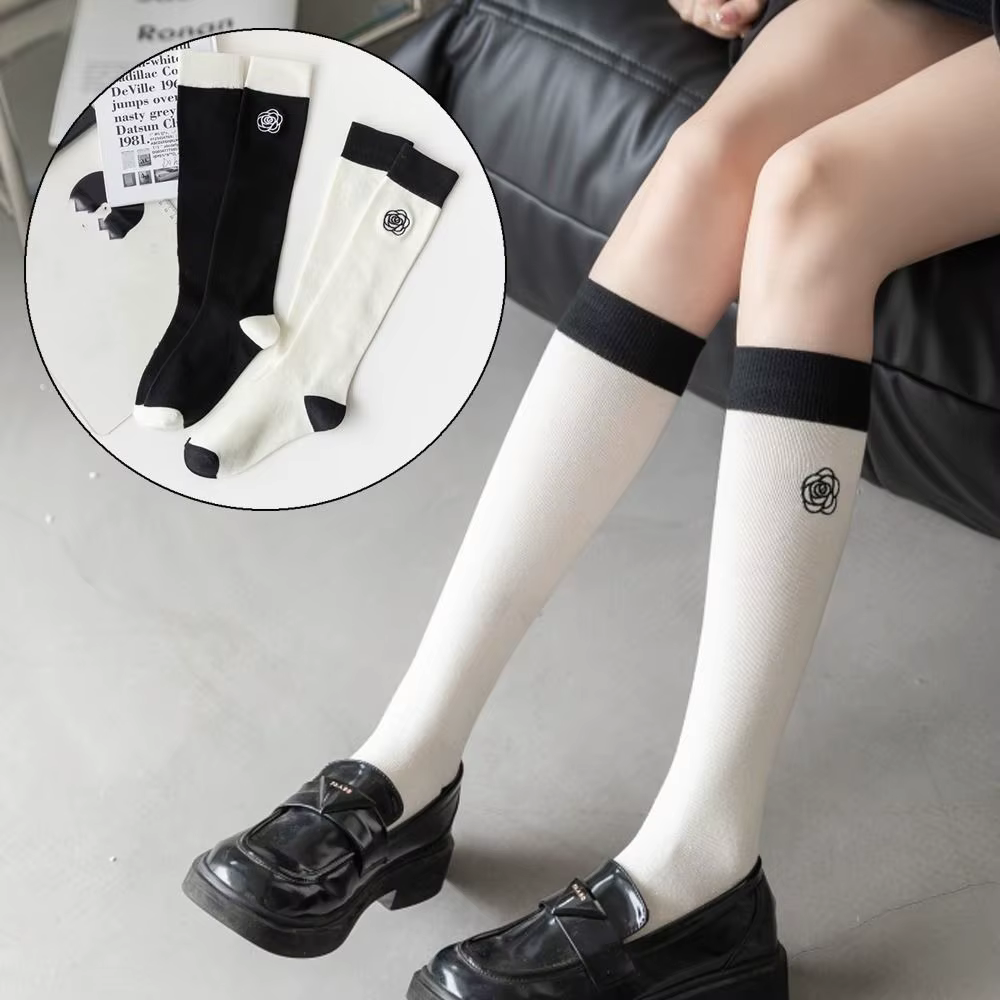 Mode élastique camélia Rose chaussettes longues respirant Lolita Golf Sport