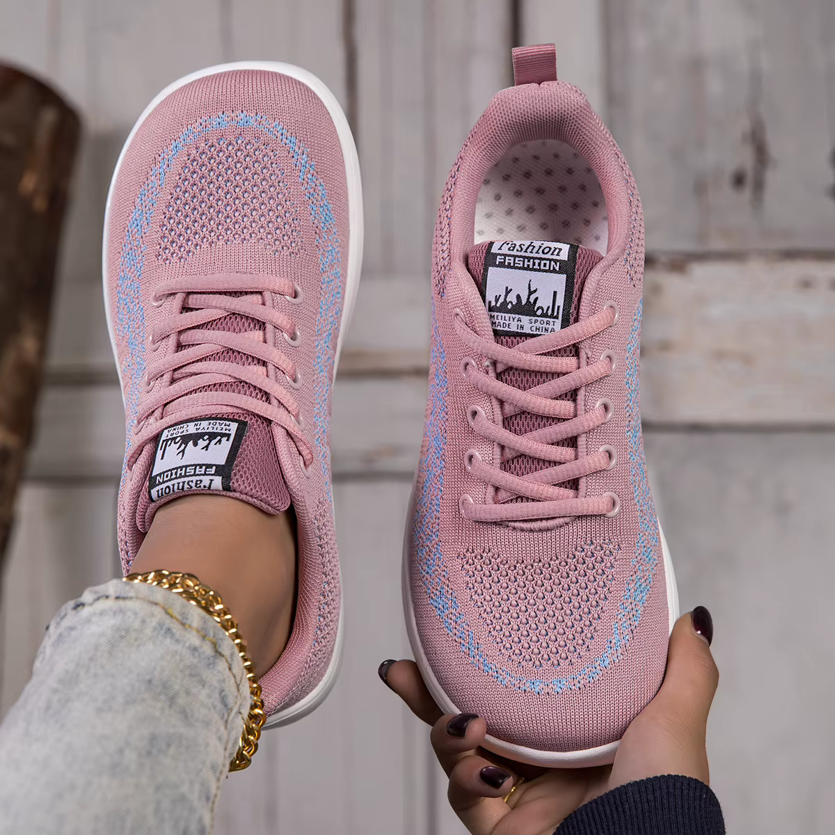 Rose décontracté femmes chaussures à bout large