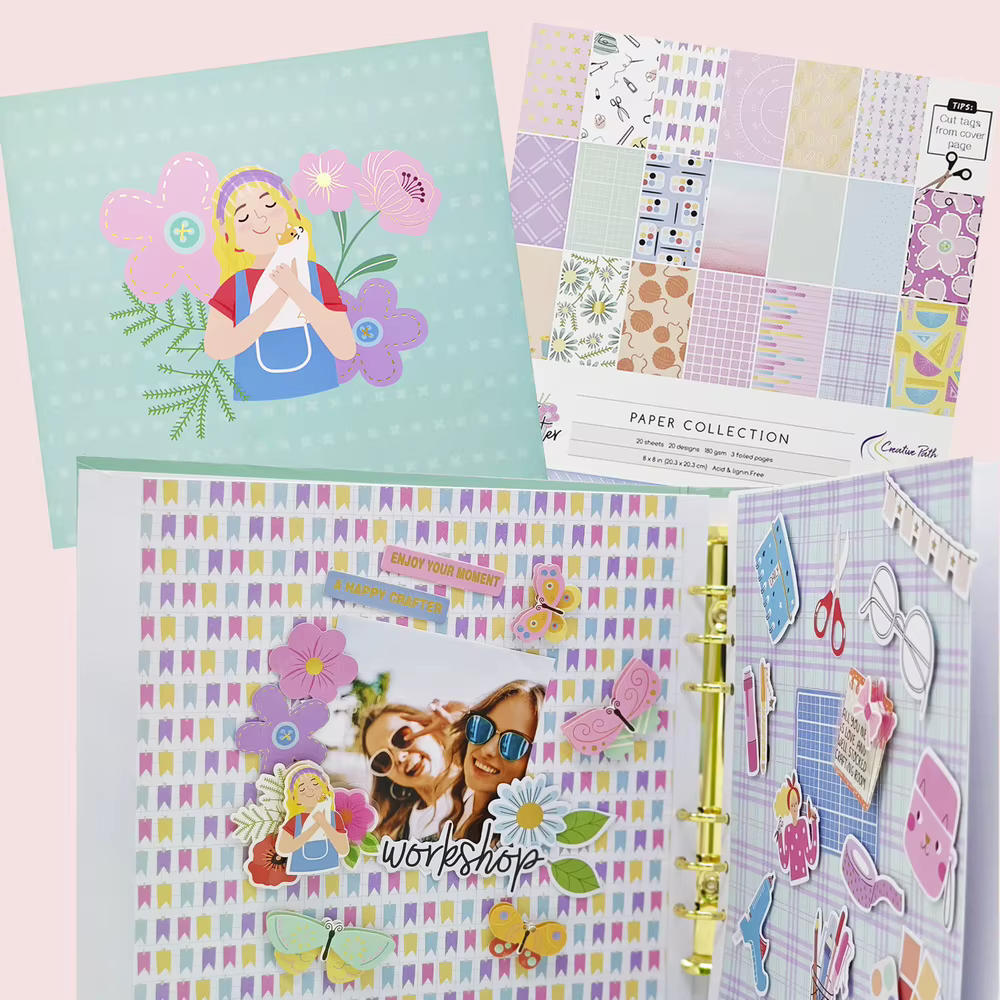 Kit de fournitures de scrapbooking Creative Path Value Pack, ensemble de matériaux d'artisanat, accessoires de journalisation, décoration de cartes, boîte surprise