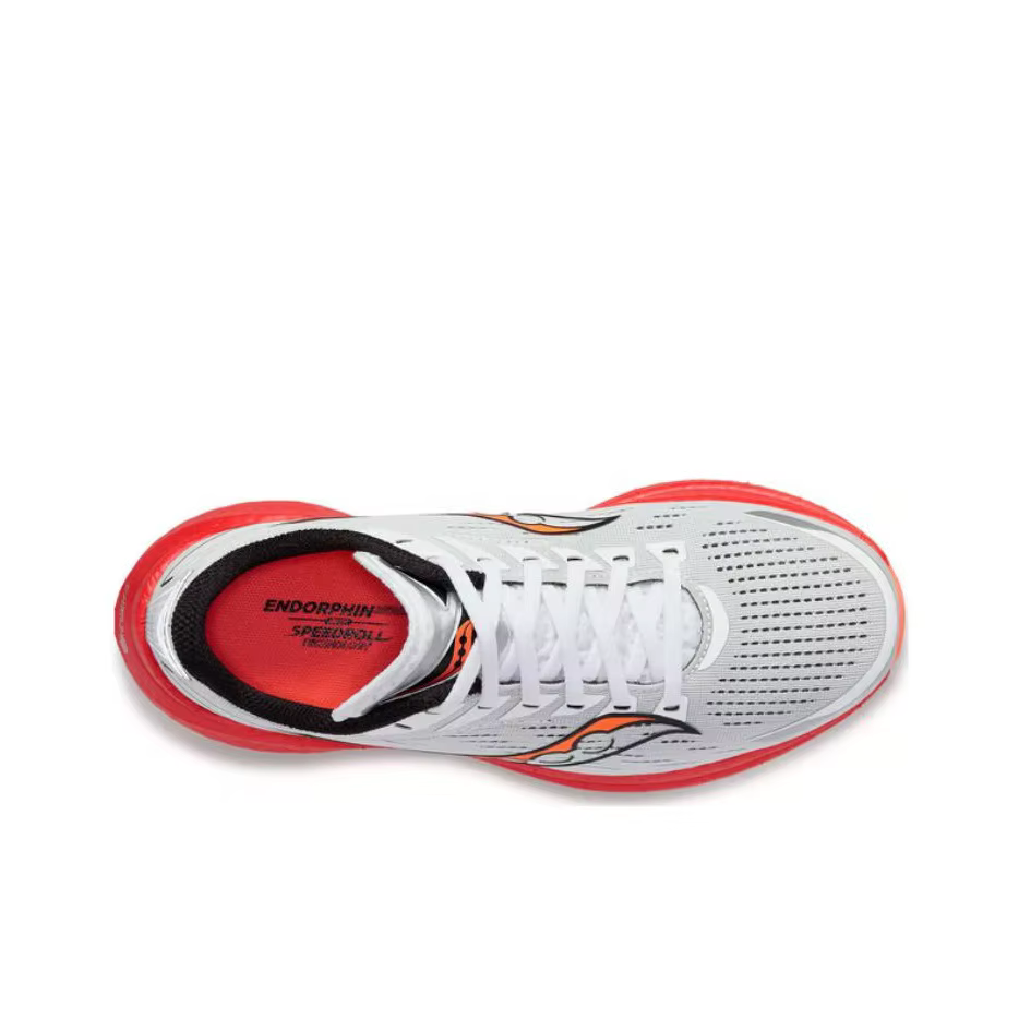 POIZON Saucony Endorphin Speed 3 Chaussures de course basses résistantes à l'abrasion unisexe blanc rouge S20756-85