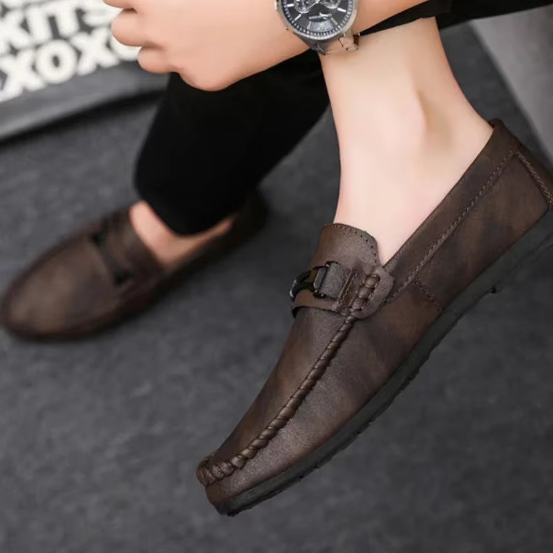 Semelle épaisse hommes chaussures décontractées plate-forme mocassins de bureau