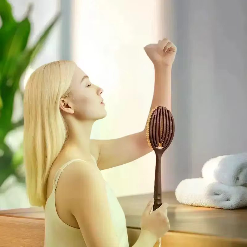 Outil de bain de douche, épurateur de dos à long manche, brosse corporelle parfaitement conçue pour le brossage et l'exfoliation de la peau sèche