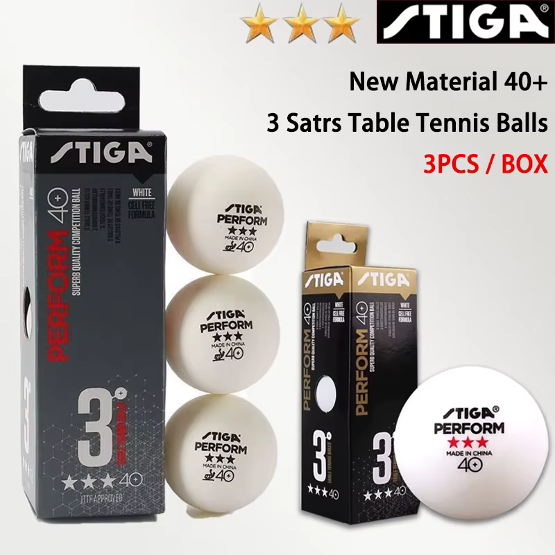 STIGA 3 étoiles 40 + balles de Tennis de Table ITTF ABS nouveau matériel balles de Ping-Pong cousues haute élasticité balles d'entraînement durables