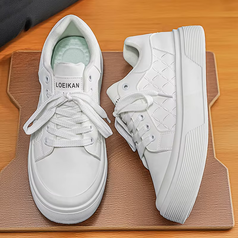 Chaussures de skate à plateforme épaisse pour hommes | Tissu matelassé