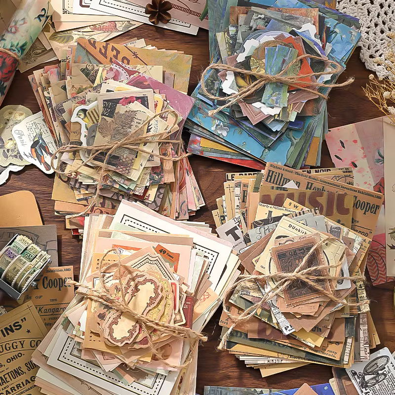 Kit combiné de papier pour Scrapbook créatif, matériaux Vintage, bricolage, Collage de Journal indésirable, Album Photo, papier d'art rétro, 100 feuilles