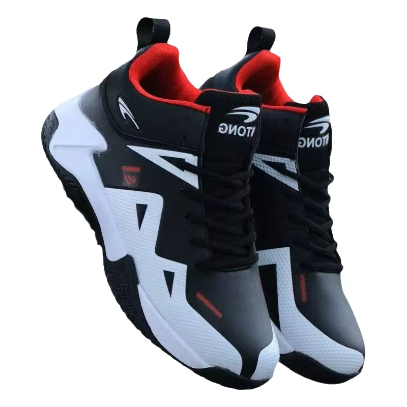 Chaussures de basketball pour hommes 2026 Nouveau style Montantes en cuir Baskets de sport décontractées Respirantes Confortables Doublure en maille PU Semelle extérieure en PVC