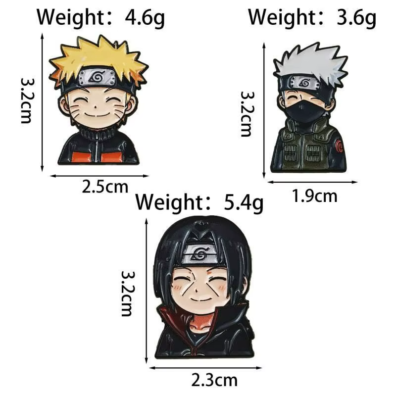 Broche Naruto, Accessoire Créatif Super Cool et Tendance, Motif Anime Uzumaki Naruto, pour Vêtements et Sacs à Dos