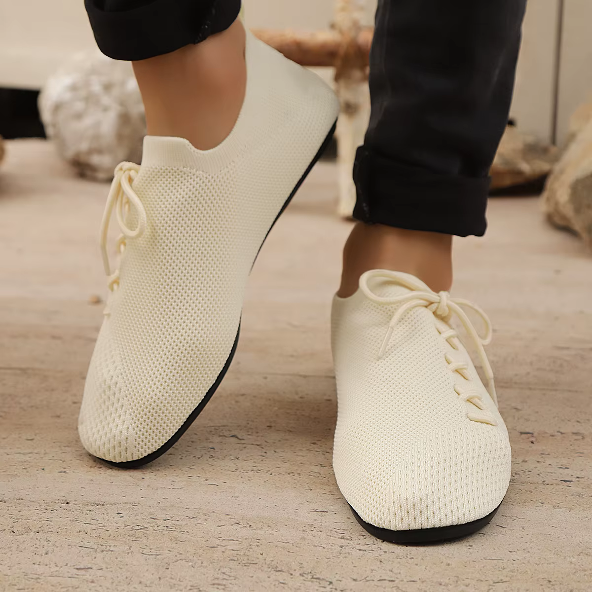 Mocassins en maille respirante à fond fin pour hommes