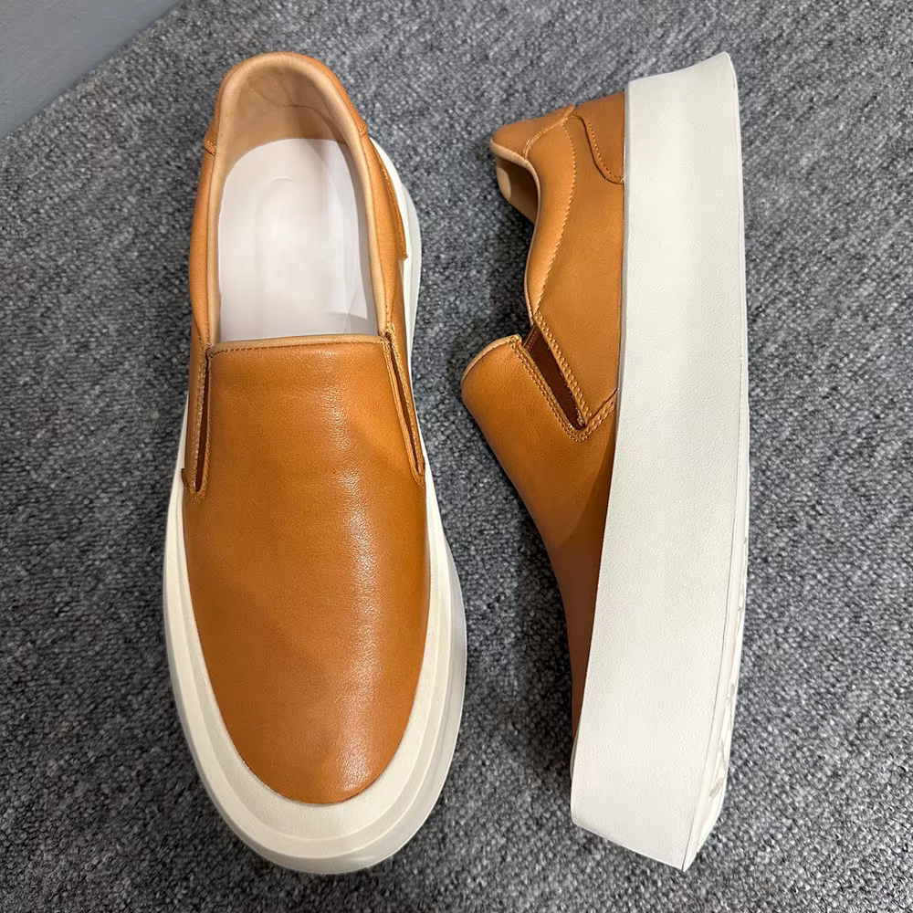 Mocassins à enfiler d'été 2026 pour hommes | Chaussures confortables vintage en cuir de vache à grain supérieur