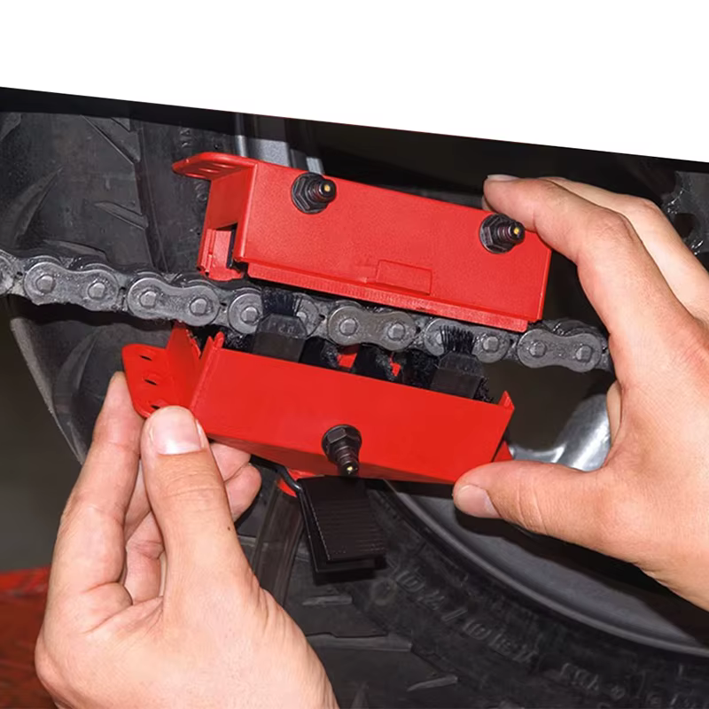 Kit de nettoyage de chaîne de moto – Brosse et dispositif de lubrification pour l'entretien des équipements