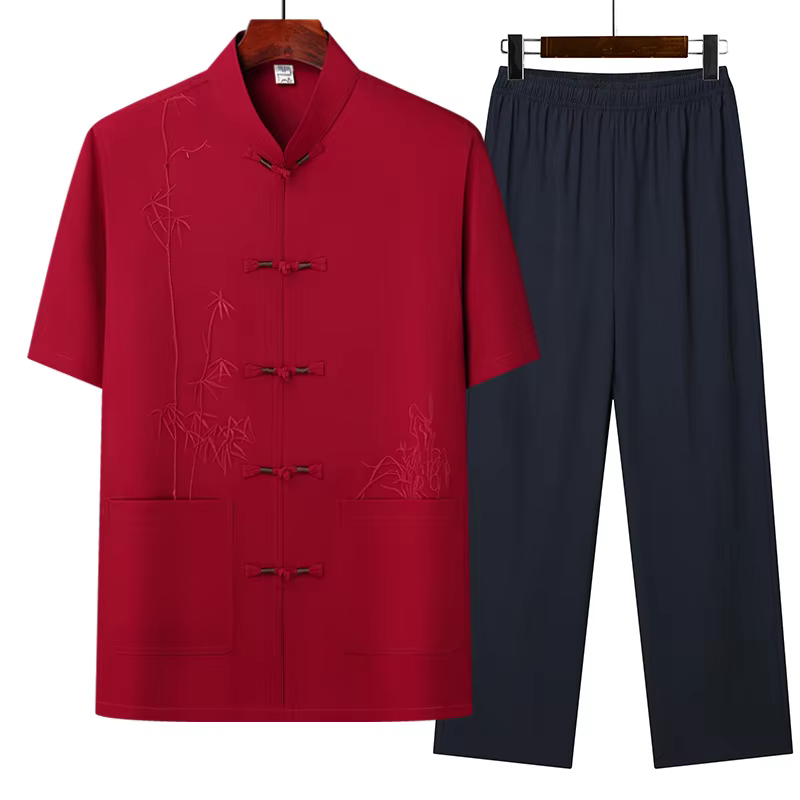 Nouvelle collection été 2026 : Ensembles décontractés pour hommes – Chemises et pantalons de sport style chinois, tailles M-4XL