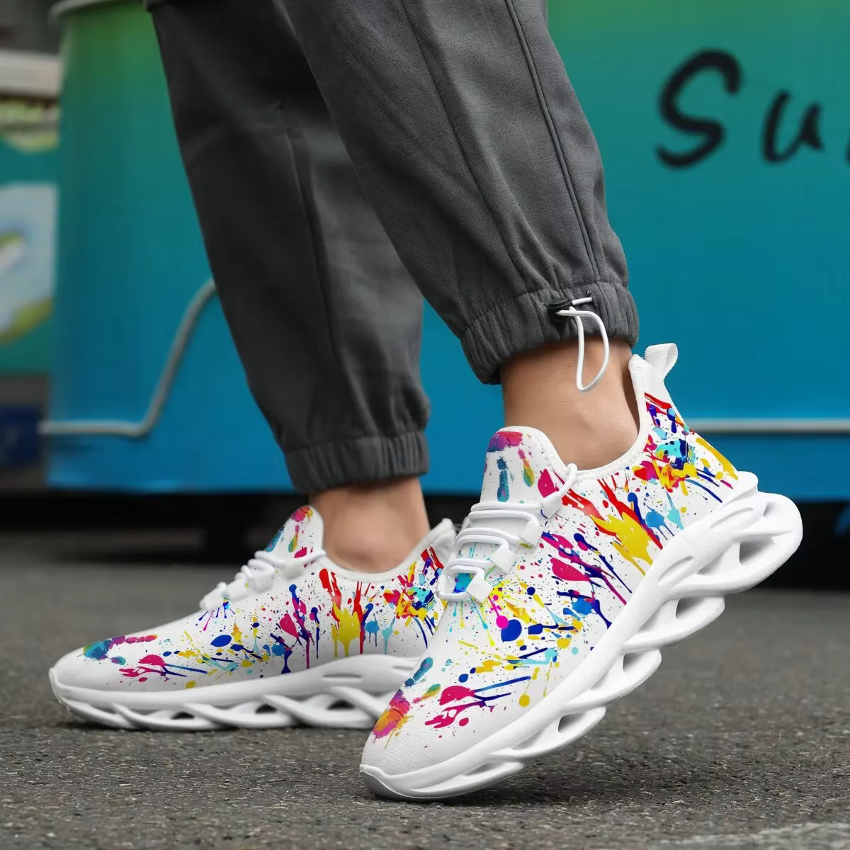 Baskets pour hommes maille confortable respirant chaussures de course