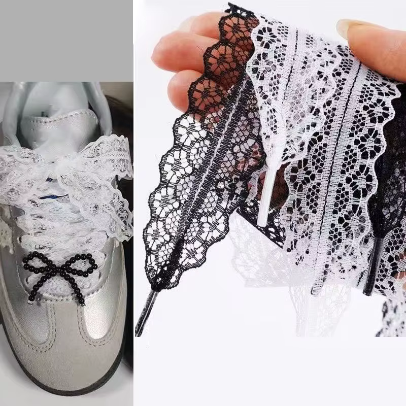 1 paire femmes toile baskets en plein air chaussures décontractées lacet 100/120/140CM