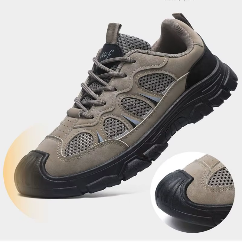 Oulylan nouveaux hommes à semelles souples respirant maille chaussures de sport chantier de Construction confortable