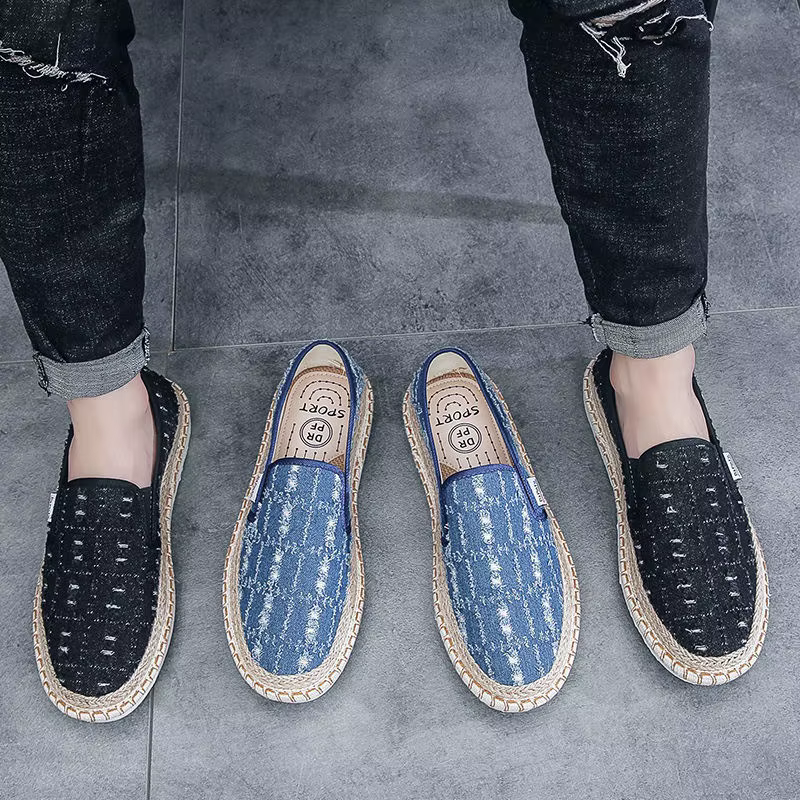 2026 mocassin masculin respirant chaussures en toile décontractées semelle intérieure en chanvre
