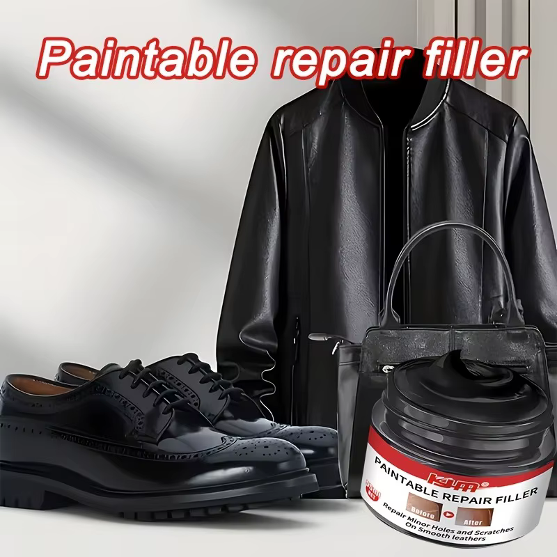 KJM Remplisseur de réparation de chaussures noir : formule chimique à séchage rapide – Fixation des rayures pour