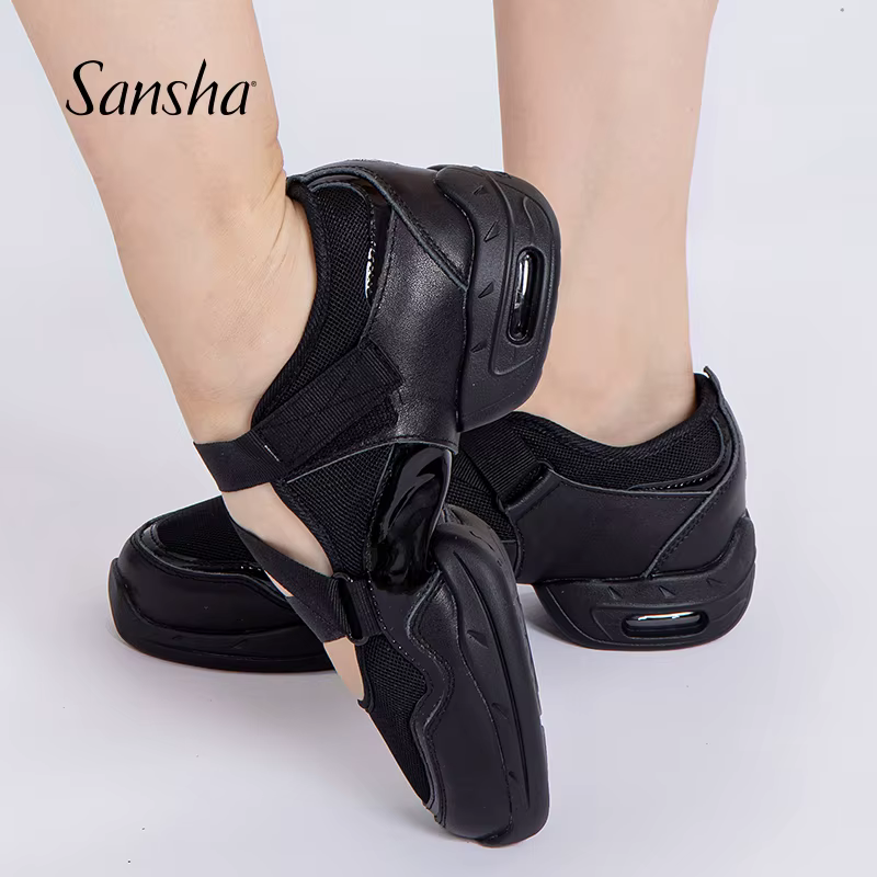 Sansha sandale baskets de danse pour l'été respirant maille sangle conception hommes femmes noir blanc chaussures