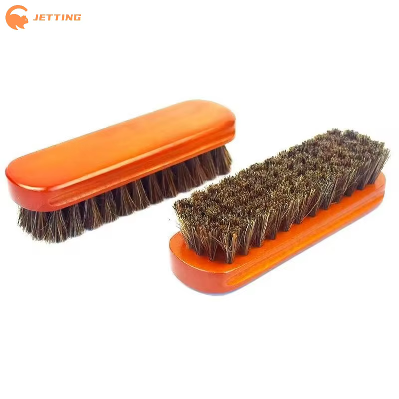 Brosse à chaussures en crin de cheval, 1 pièce, outil de polissage doux pour cuir, brosse de nettoyage pour bottes en daim et Nubuck