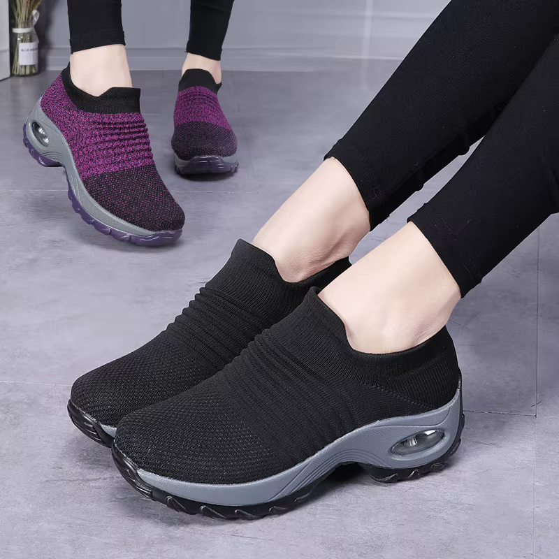 Femmes baskets mode respirant marche maille plate-forme chaussures