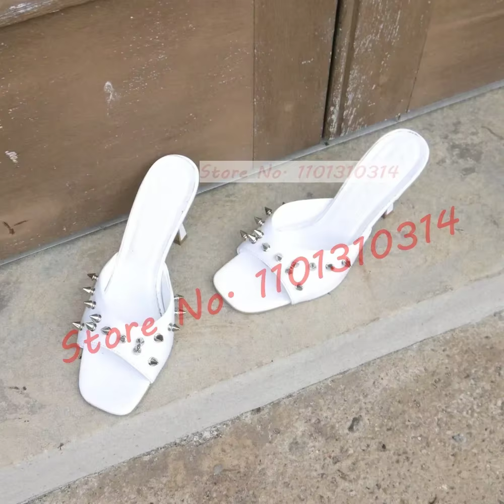 Mules à pointes métalliques à bout ouvert pour femmes
