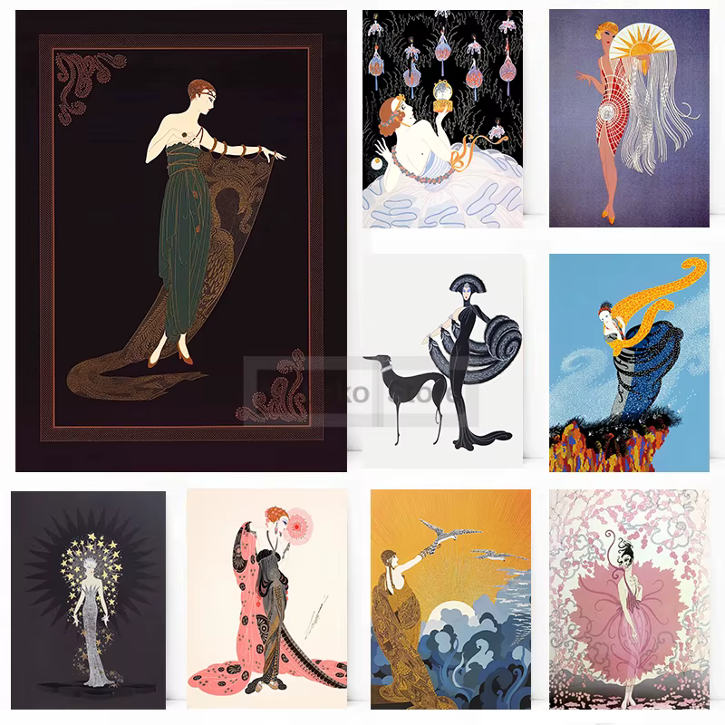 Affiche de peintre Erte de la Renaissance, imprimés de Style français, peinture sur toile Bazzar, images d'art murales, décoration de salle de maison