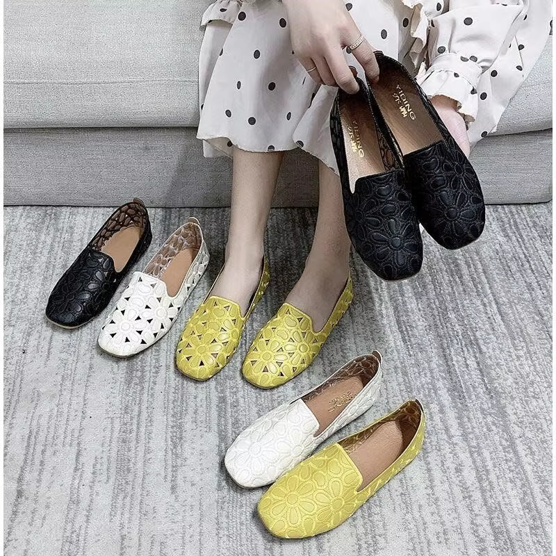 Taille 35-42 chaussures d'été à bout carré pour femmes