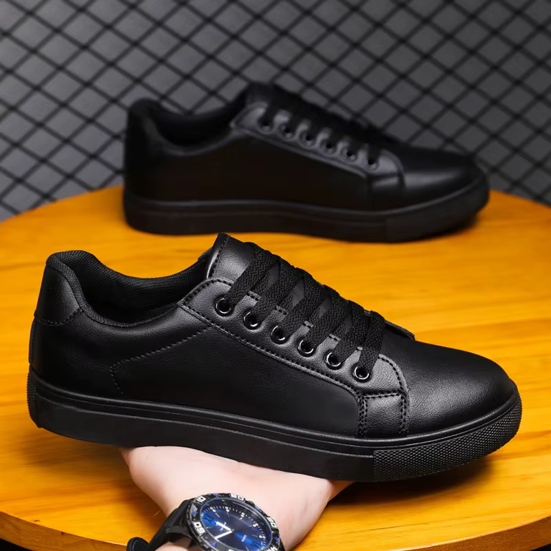 Baskets Homme 2026 en Cuir – Chaussures Décontractées Plates pour Hommes