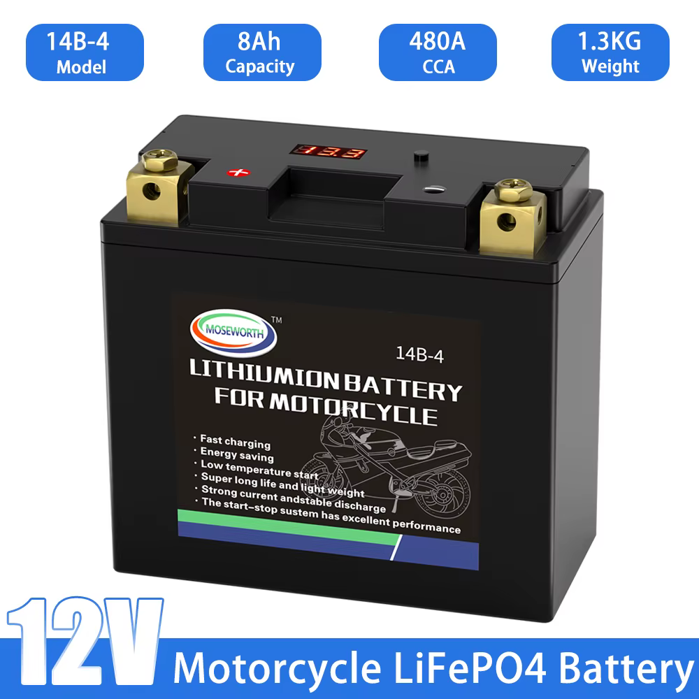 Batterie RL aste pour moto, batterie de démarrage haute performance, sans entretien, scellée, 14B-4, 12V, 8Ah, CCA 480, AVT, UTV
